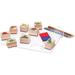 Melissa And Doug Dinosaur Stamp Set -Children Toy Store melissa and doug dinosaur stamp set hands 970